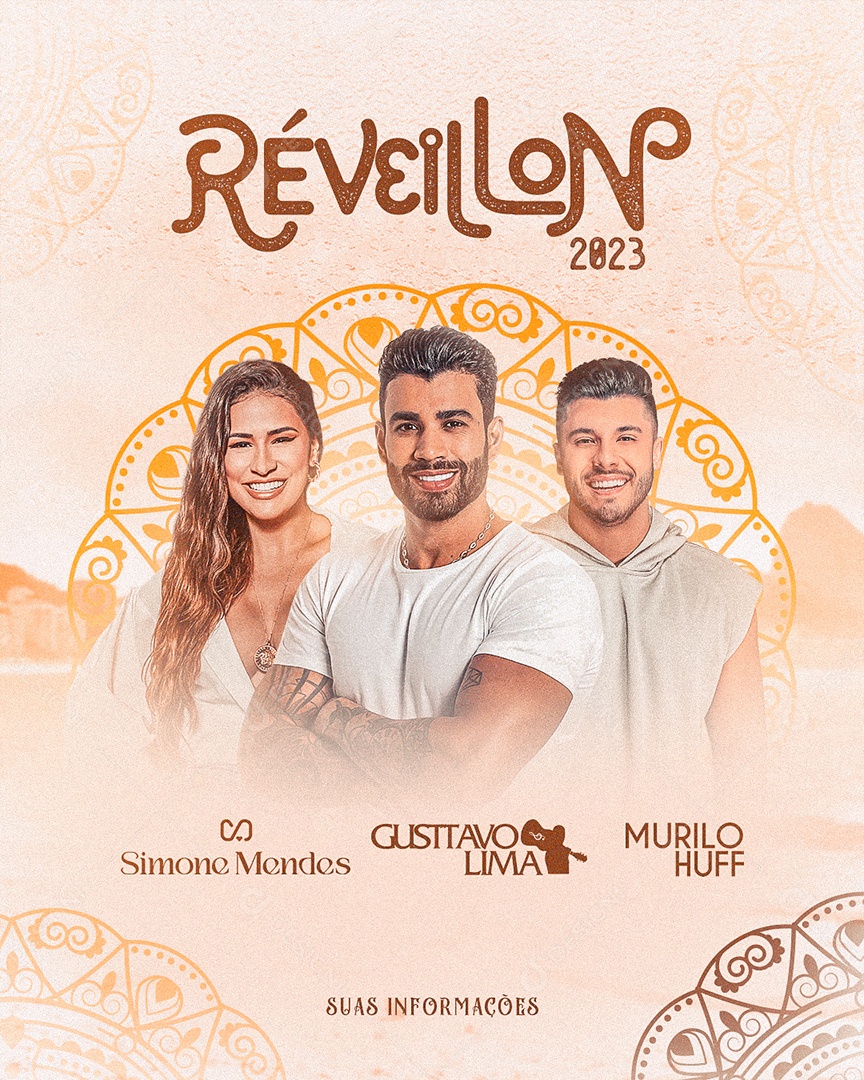 Réveillon Simone Mendes Gusttavo Lima Murilo Huff Flyers Ano Novo Social Media PSD Editável