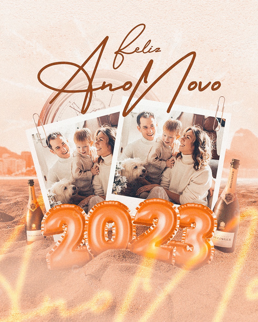 Feliz Ano Novo 2023 Social Media PSD Editável
