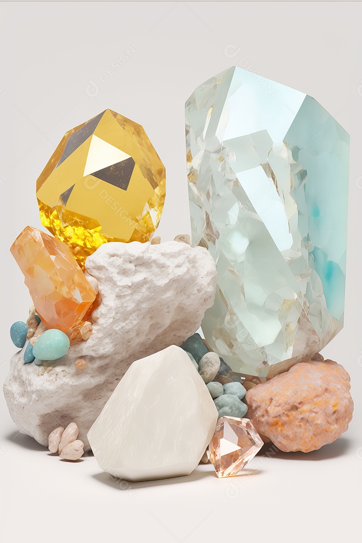 Belas pedras de quartzo, minerais, cristais, meditação