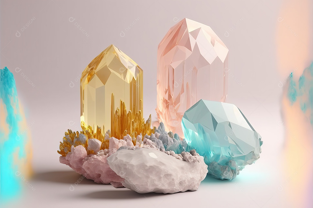 Belas pedras de quartzo, minerais, cristais, meditação