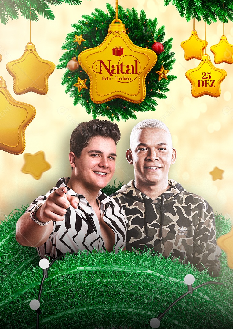 Natal Feste 1 Edição Eric Land Aldair Playboy Flyer Social Media PSD Editável
