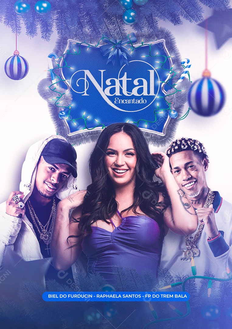 Natal Encantado Biel do Furducin Raphaela Santos FP do Trem Bala Flyers Social Media PSD Editável