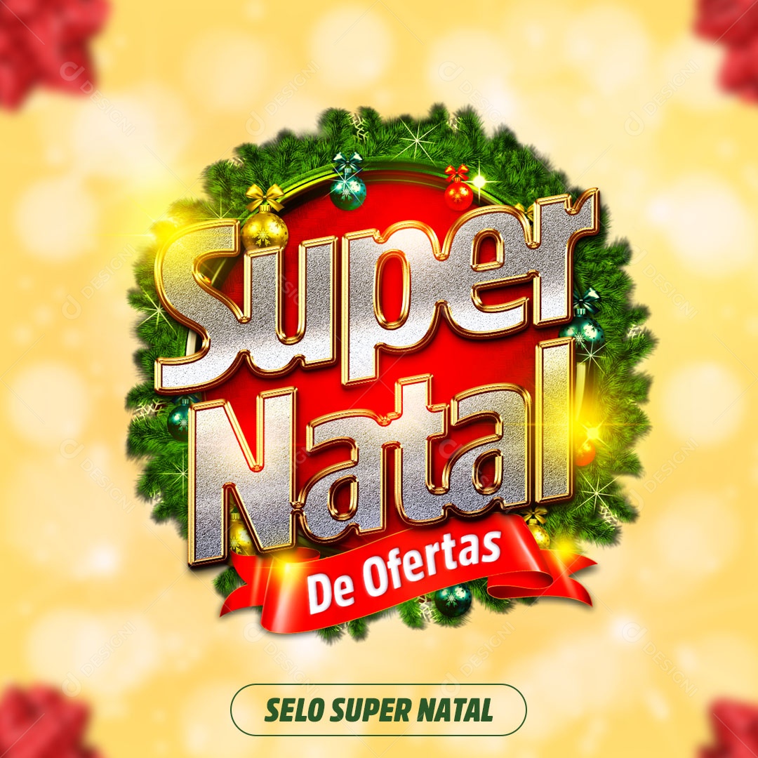 Selo 3D Super Ofertas de Natal PSD