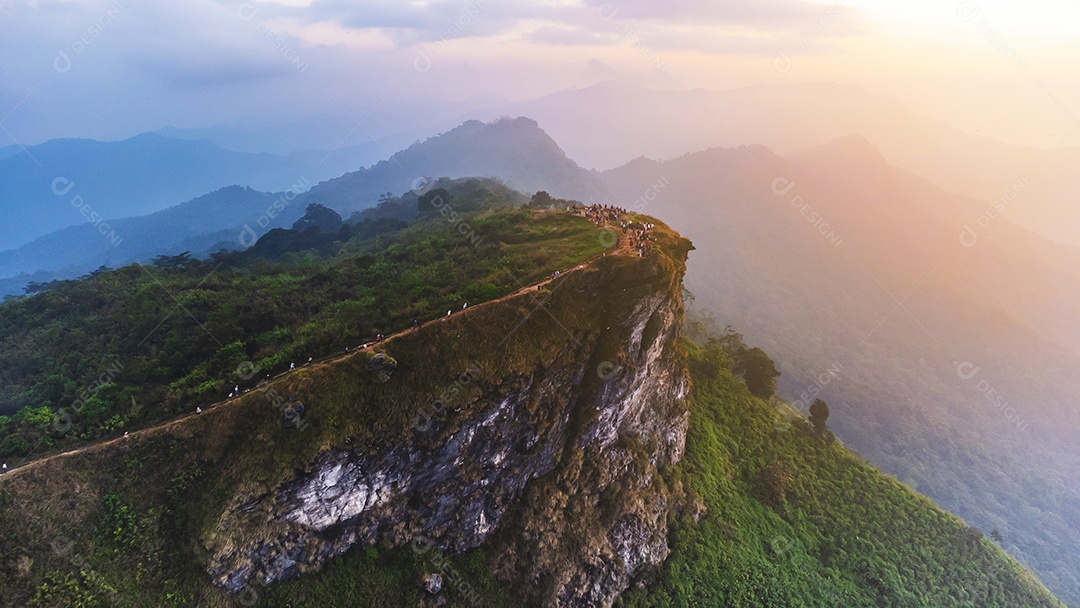Vista aérea de Chee Dao colina Chiang Rai Tailândia