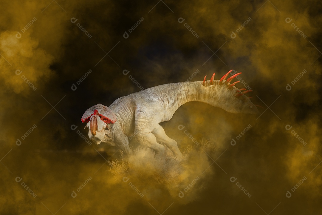 Protoceratops, dinossauro no fundo preto