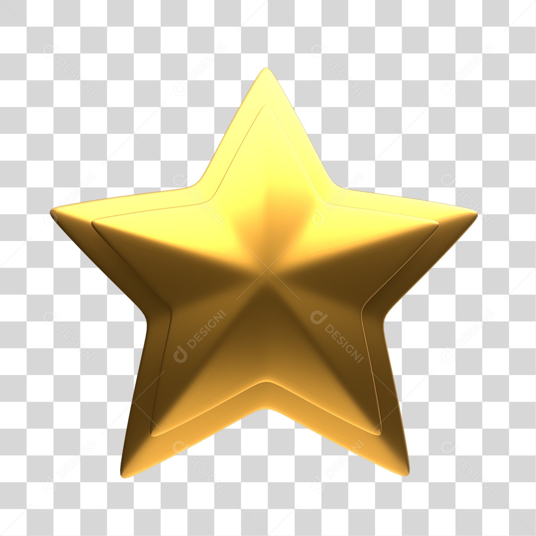 Elemento 3D Estrelas Douradas Para Composição PNG Transparente Sem Fundo