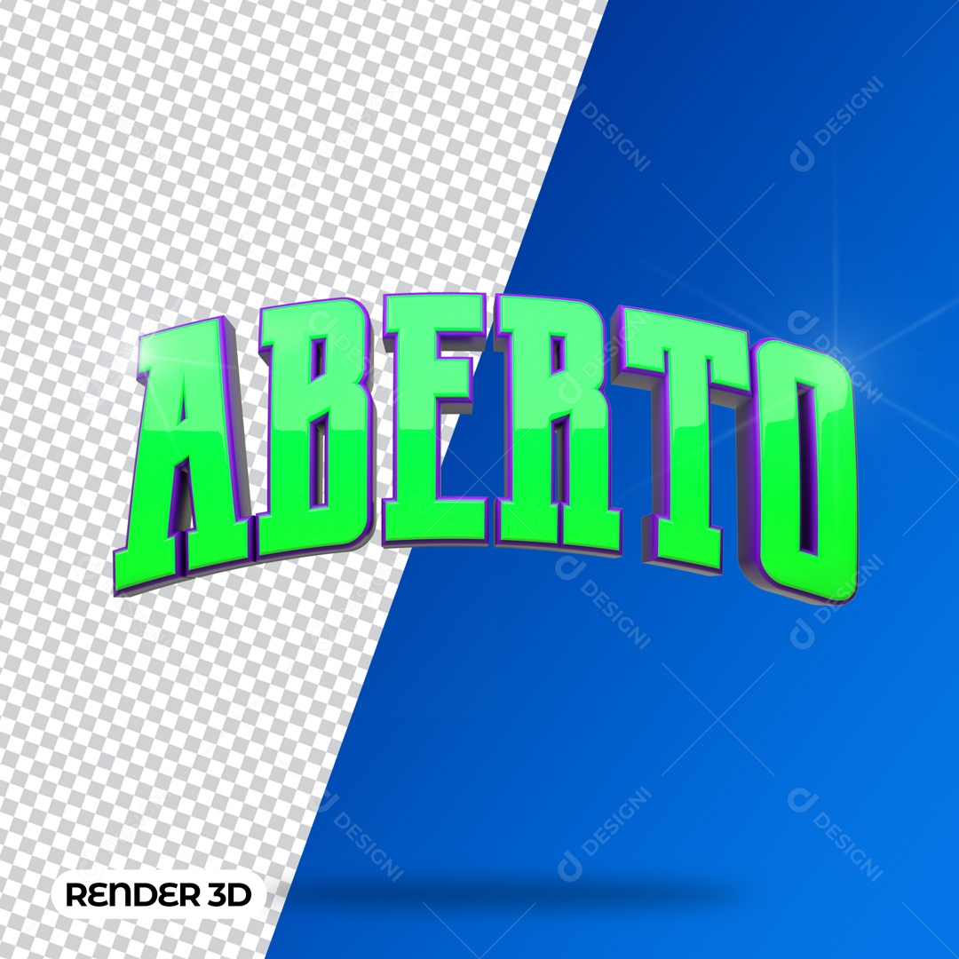 Texto 3D Para Composição Aberto PSD