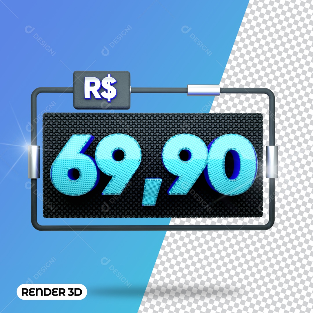 Placa de Desconto 3D Para Composição de Texto PSD