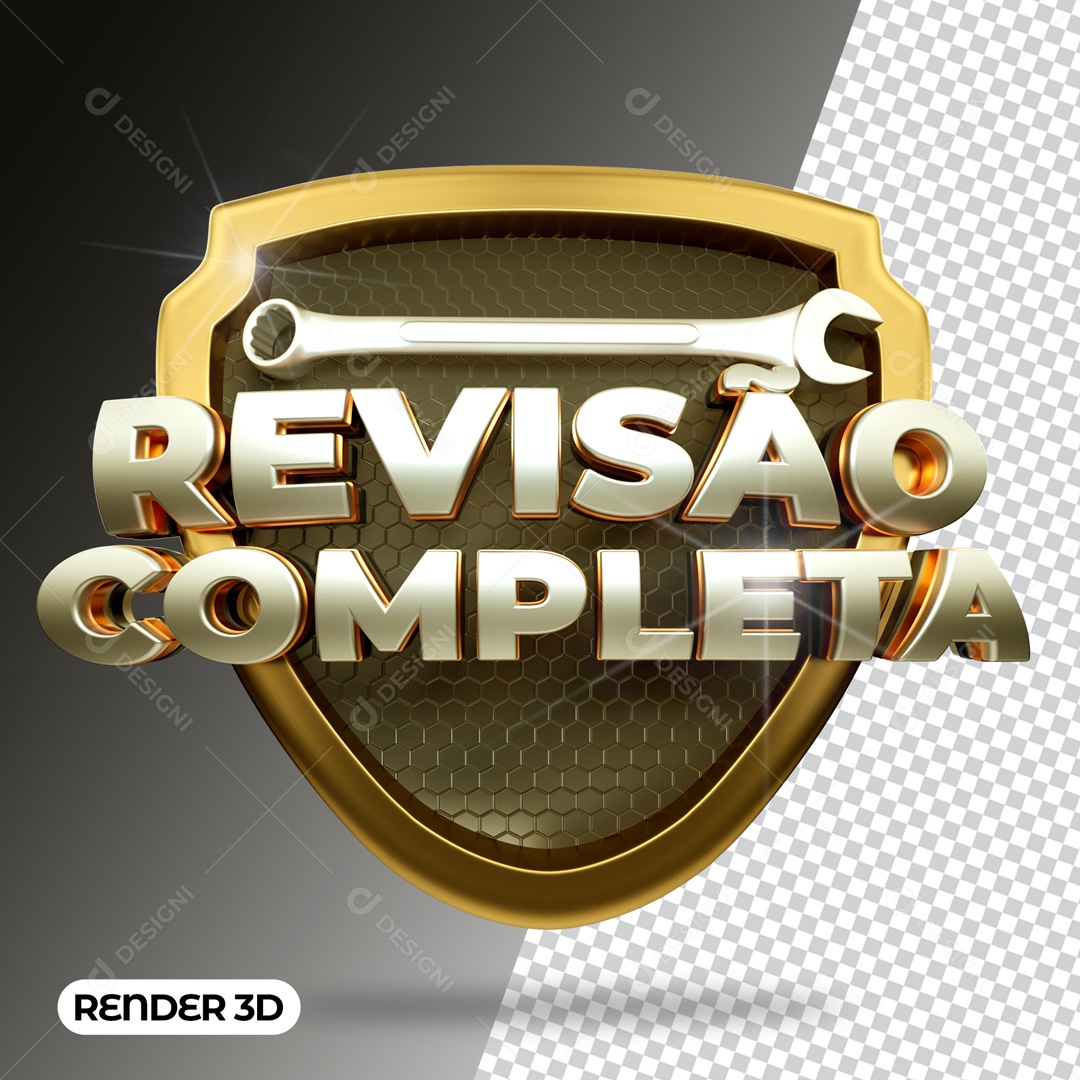 Selo 3D Para Composição Revisão Completa PSD