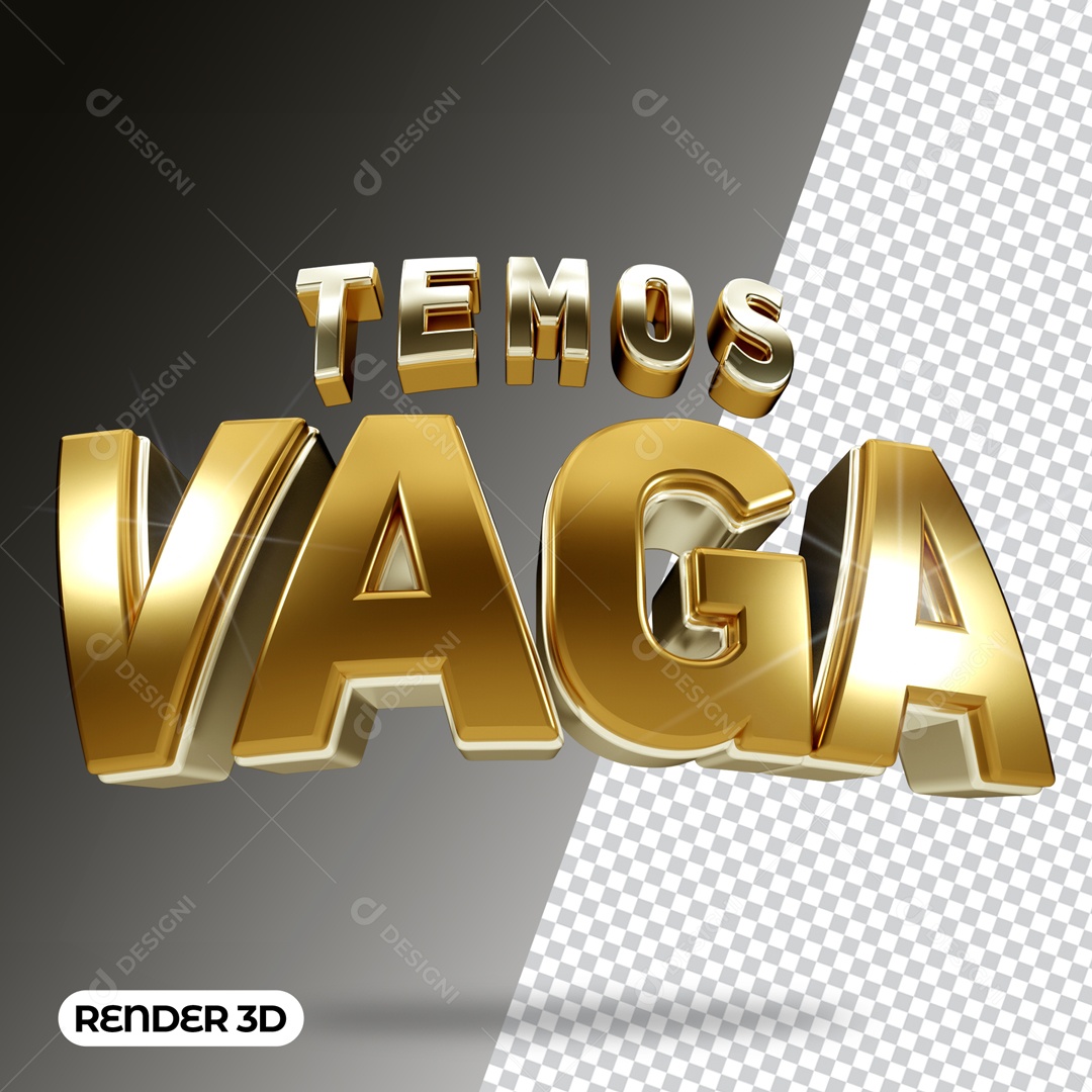 Texto 3D Para Composição Temos Vaga PSD