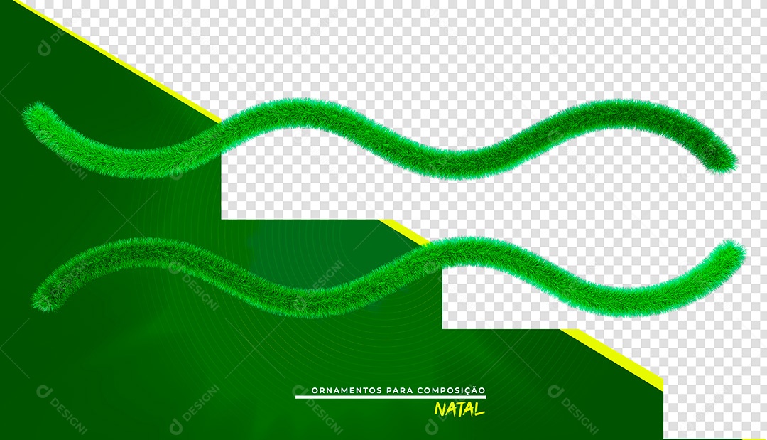 Elemento de Natal Guilrlandas 3D PSD Para Composição