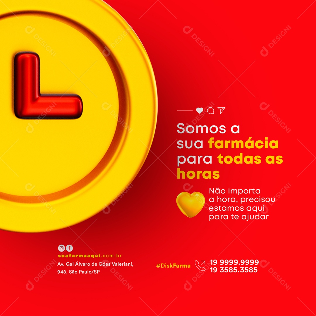 Somos a Sua Farmácia  para Todas as Horas Social Meda PSD Editável