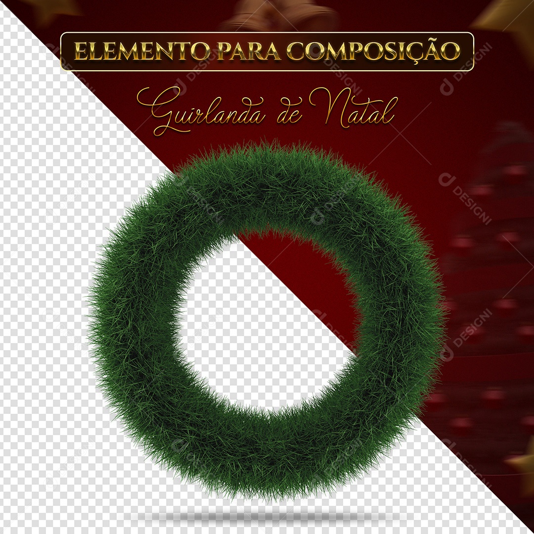 Elemento de Natal Guirlanda 3D Para Composição PSD