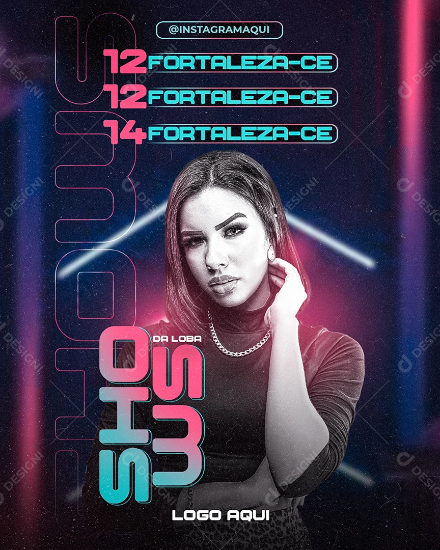 Flyer Shows da Loba Social Media PSD Editável