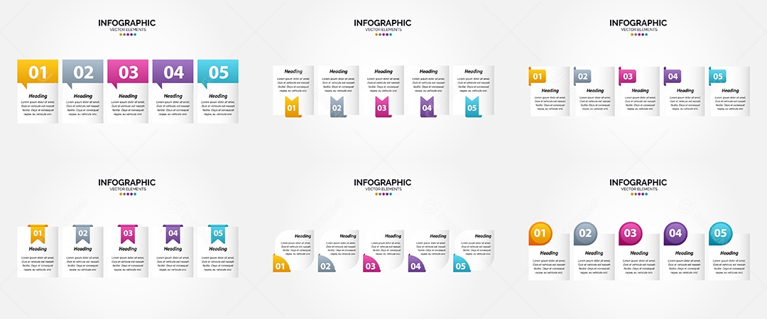 Conjunto de Infográficos Vetoriais Vetor EPS