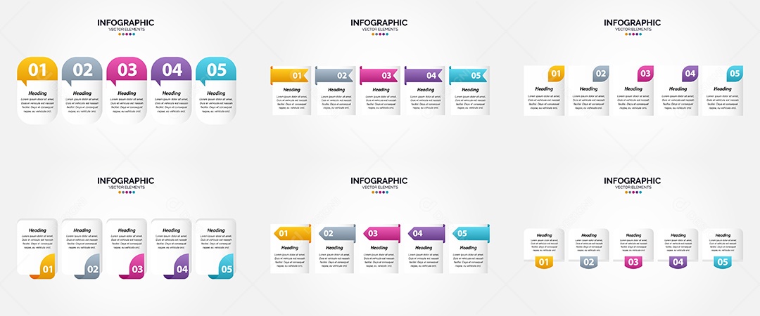 Conjunto de Infográficos Vetoriais Vetor EPS