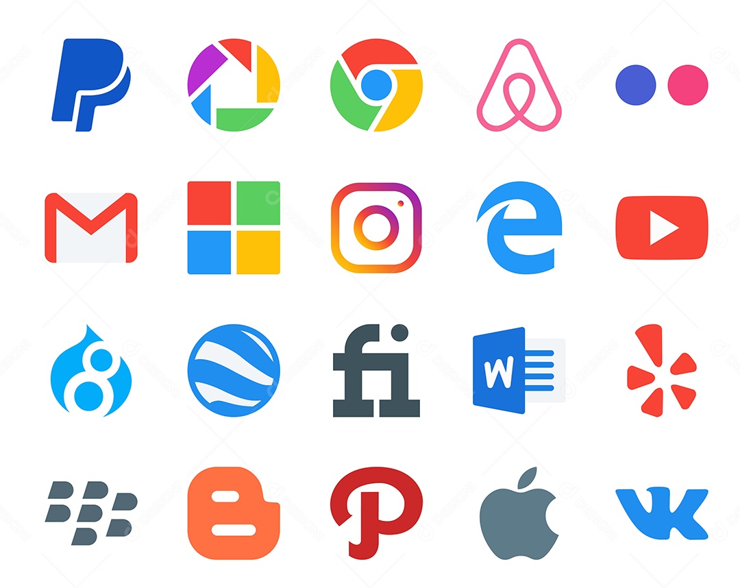 Pacote De Redes Sociais Vetor EPS