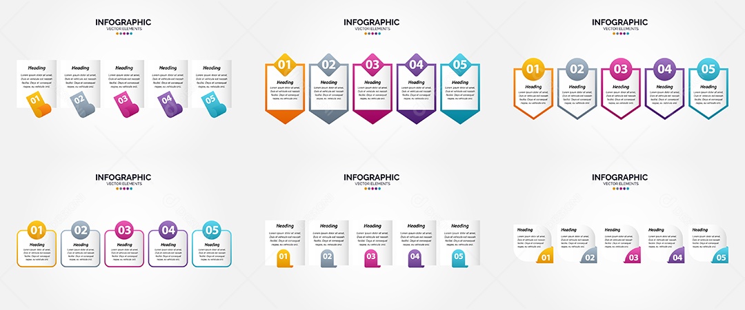 Conjunto de Infográficos Vetoriais Vetor EPS