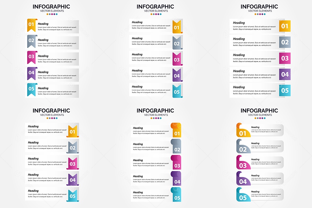 Conjunto de Infográficos Vetoriais Vetor EPS