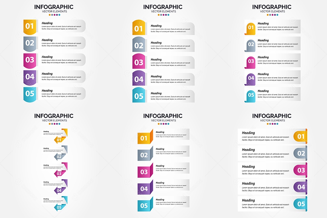 Conjunto de Infográficos Vetoriais Vetor EPS