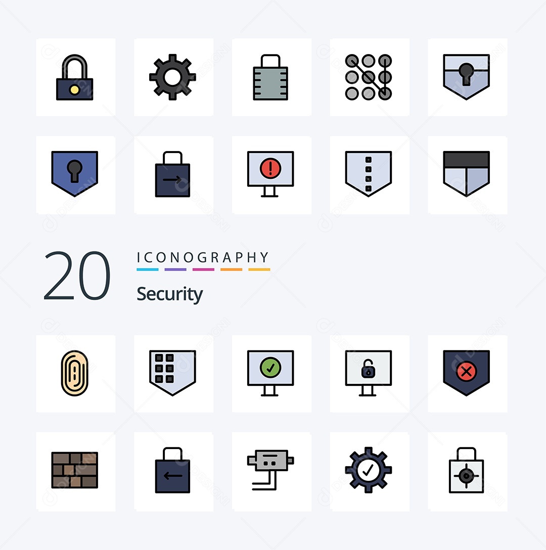 Pacote de Ícones de Segurança Vetores EPS
