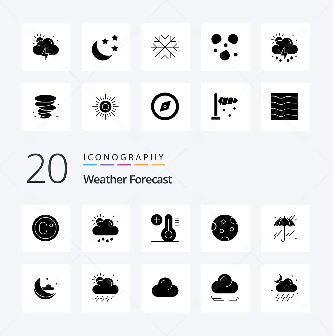 Conjunto de Ícones de Previsão do Tempo Vetor EPS