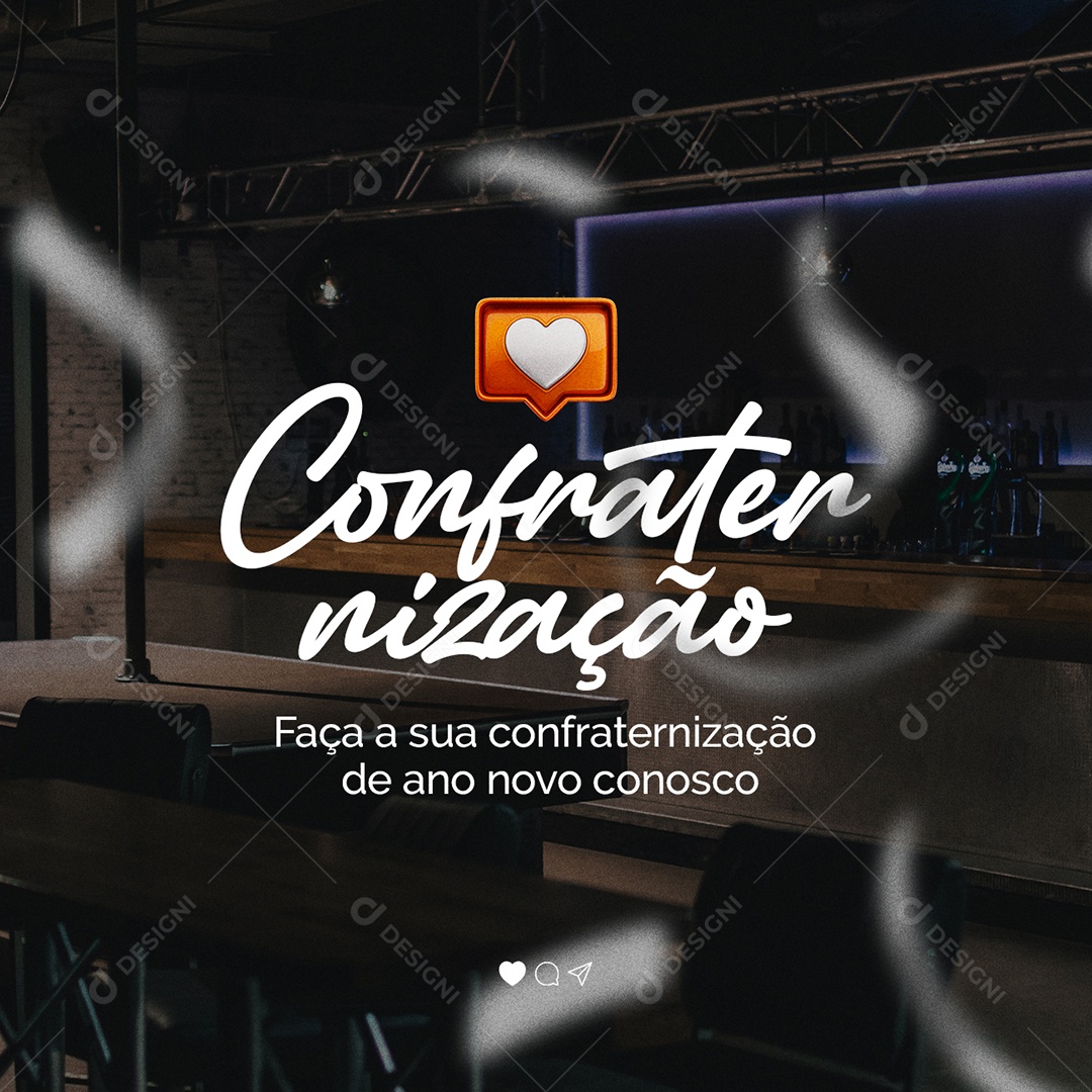 Faça a Sua Confraternização de Ano Novo Conosco Bar Social Media PSD Editável