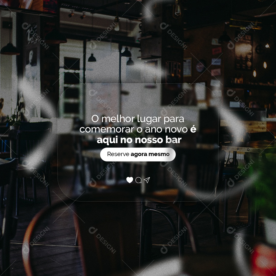 O Melhor Lugar para Comemorar o Ano Novo é Aqui no Nosso Bar Social Media PSD Editável
