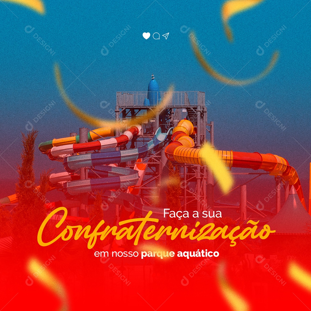 Faça a Sua Confraternização em Nosso Parque Aquático Social Media PSD Editável