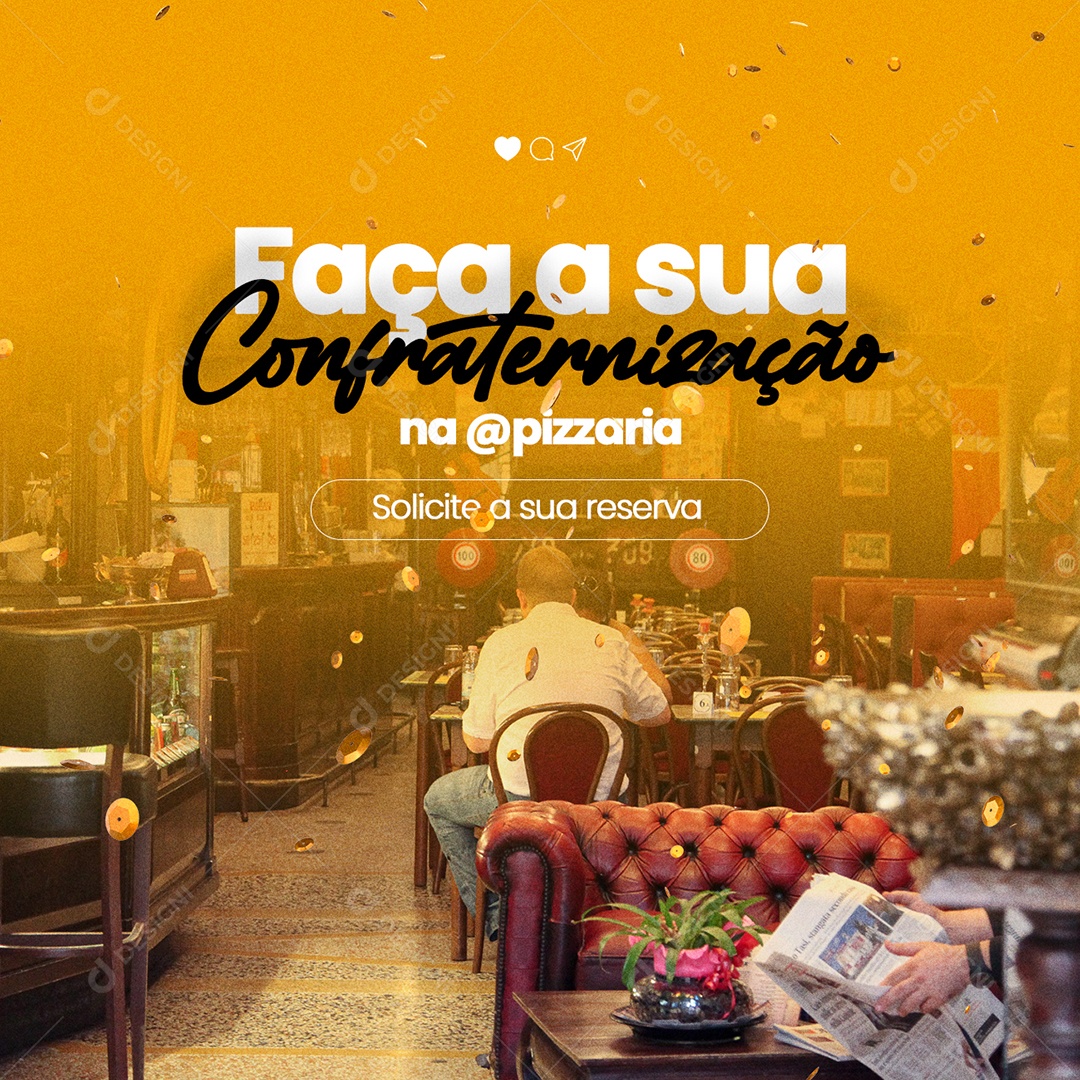 Faça a Sua Confraternização na Pizzaria Social Media PSD Editável