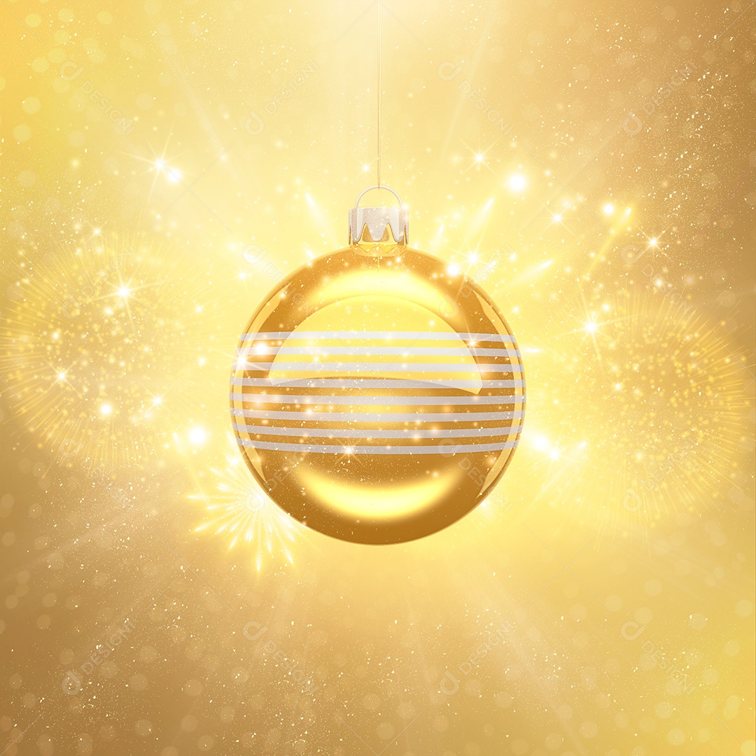 Elemento 3D Para Composição Bola Dourada PSD