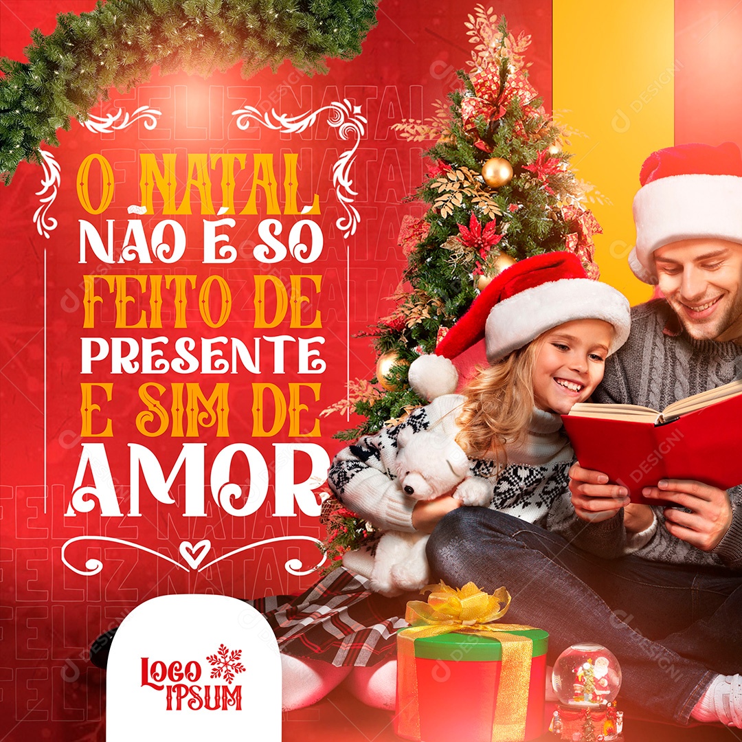 Post Feliz Natal PSD Social Media PSD Editável
