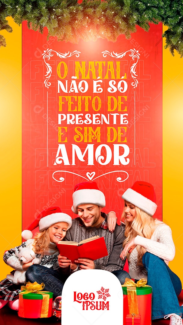 Post Feliz Natal Stories PSD Social Media PSD Editável