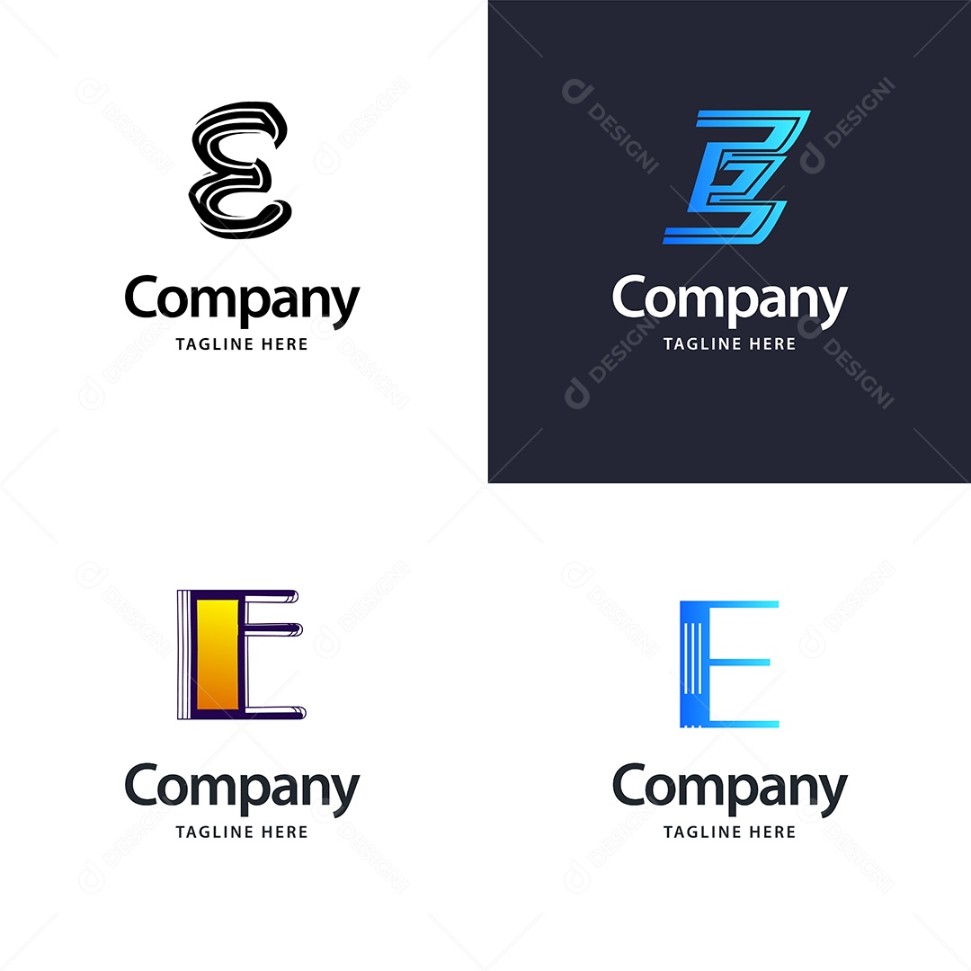 Logo E Personalizada Logotipos Modernos AI Editável