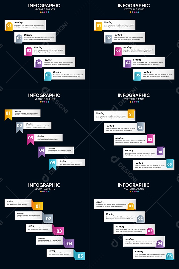 Conjunto de Infográficos Vetoriais Vetor EPS