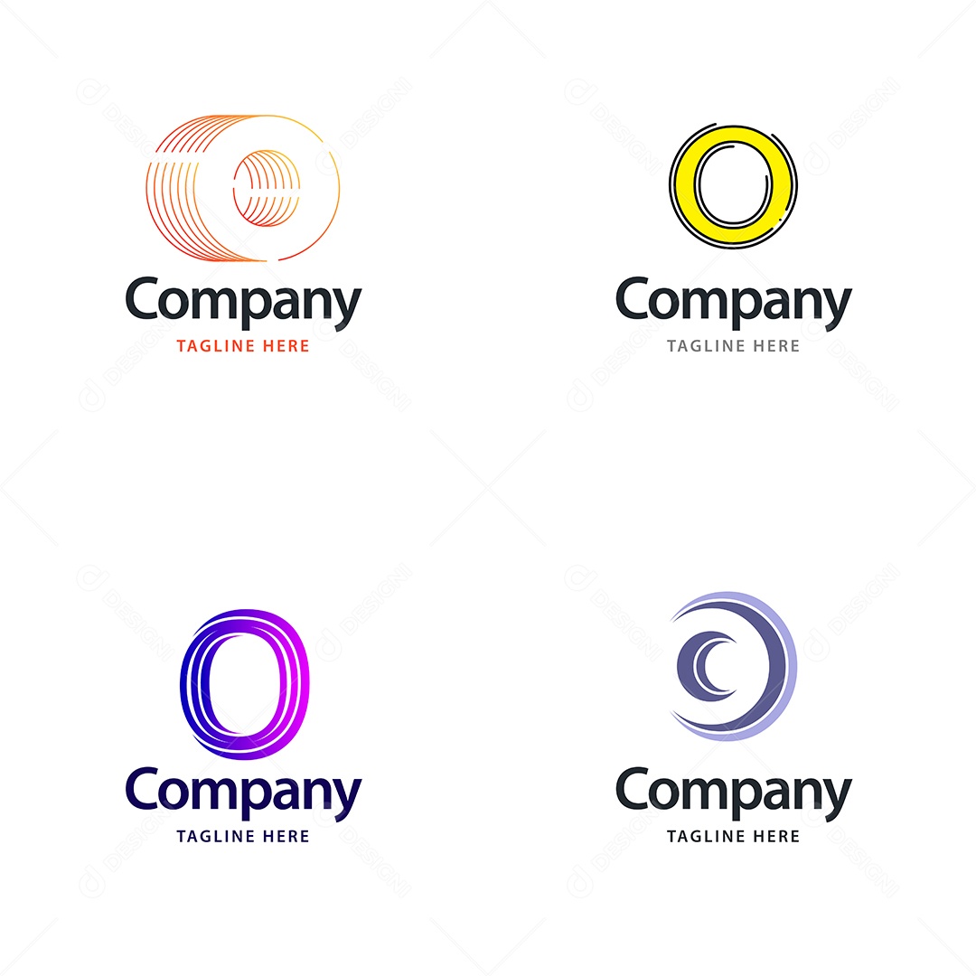 Logo O Personalizada Logotipos Modernos AI Editável
