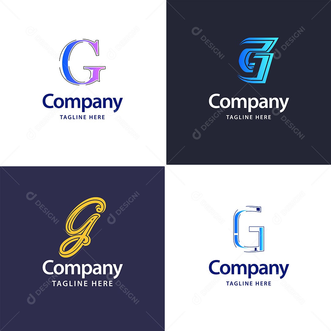 Logo G Personalizada Logotipos Modernos AI Editável