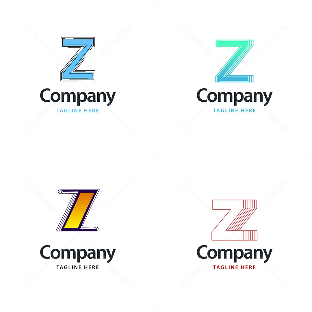 Logo Z Personalizada Logotipos Modernos AI Editável