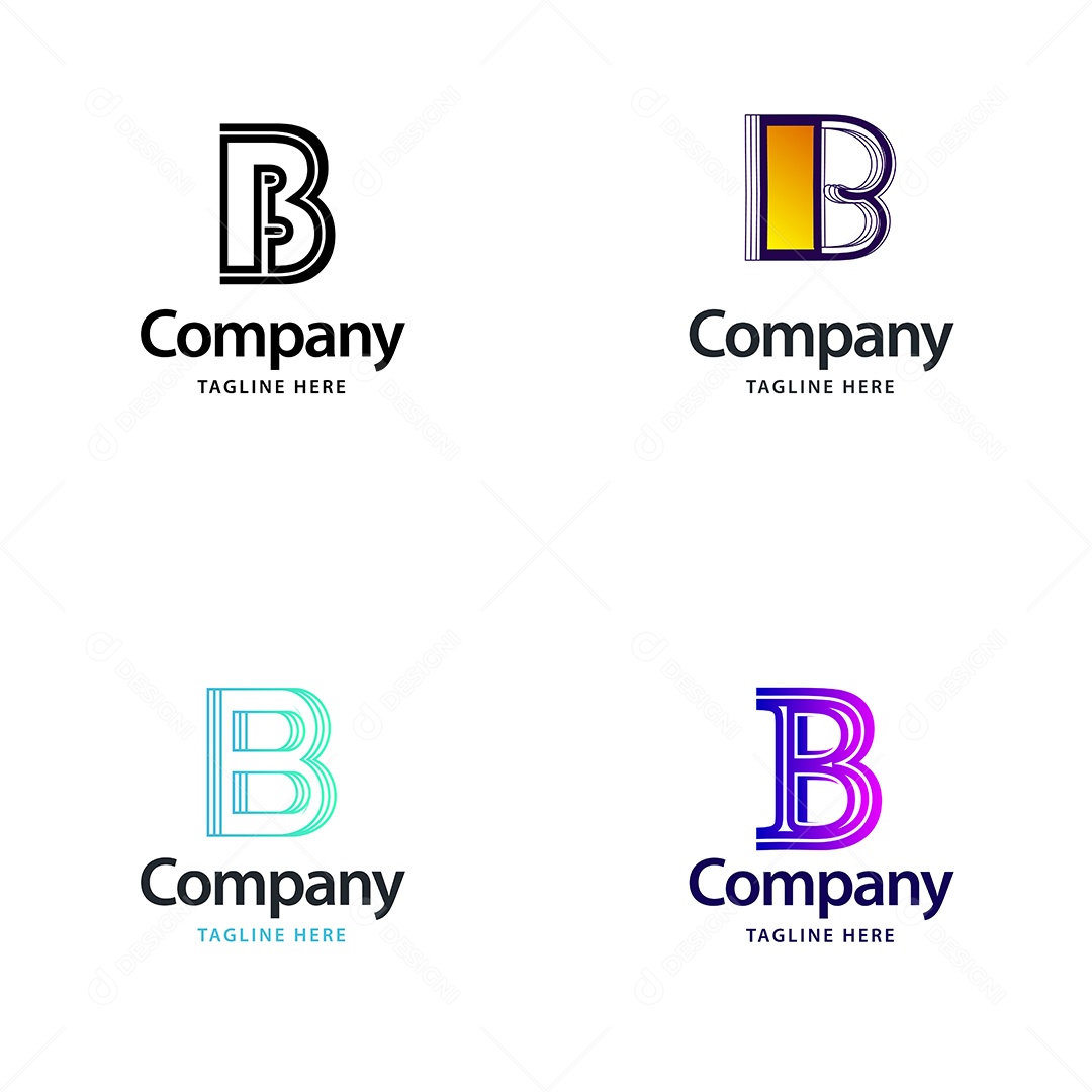 Logo B Personalizada Logotipos Modernos AI Editável