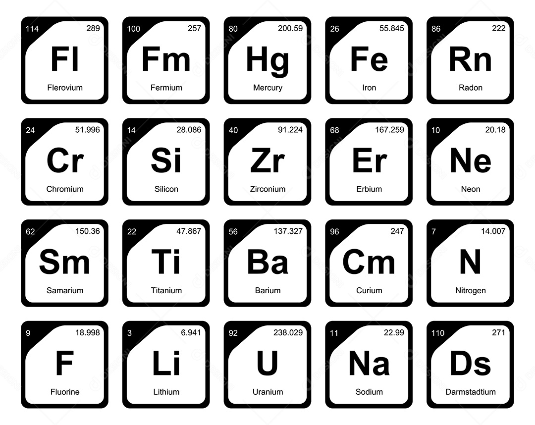 Tabela Periódica Ícones Vetor EPS