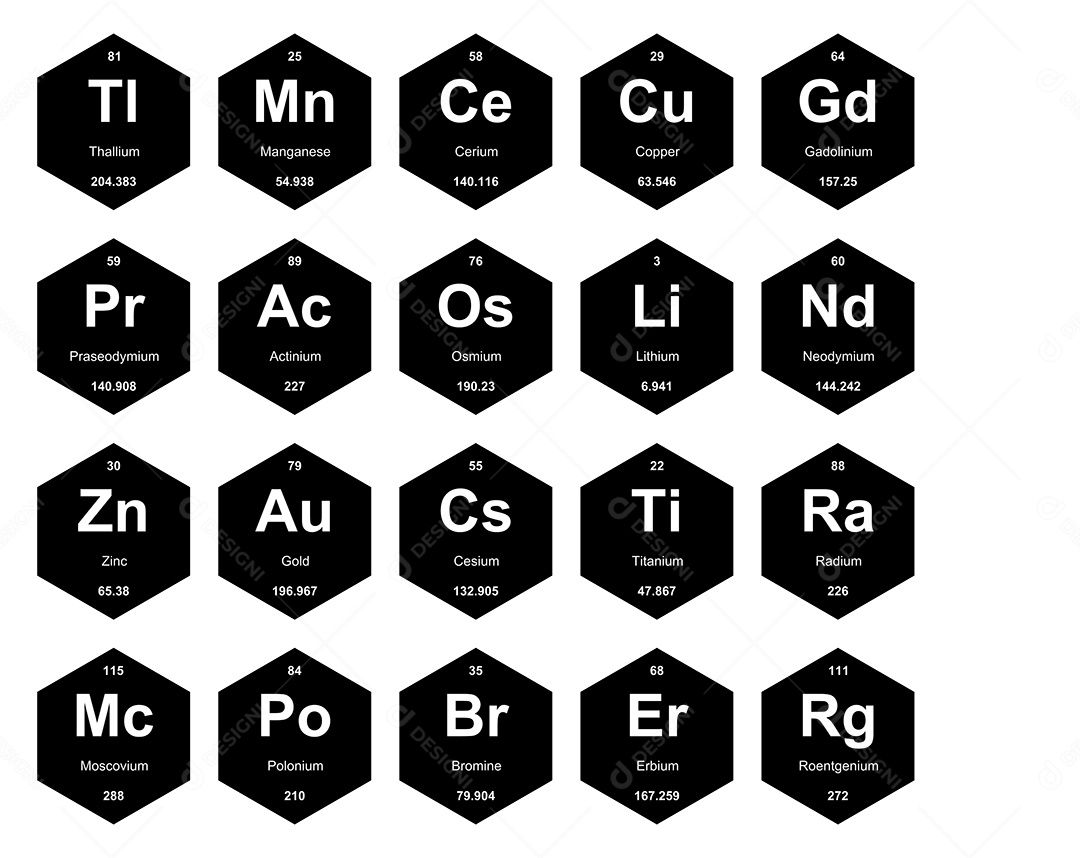 Tabela Periódica Ícones Vetor EPS