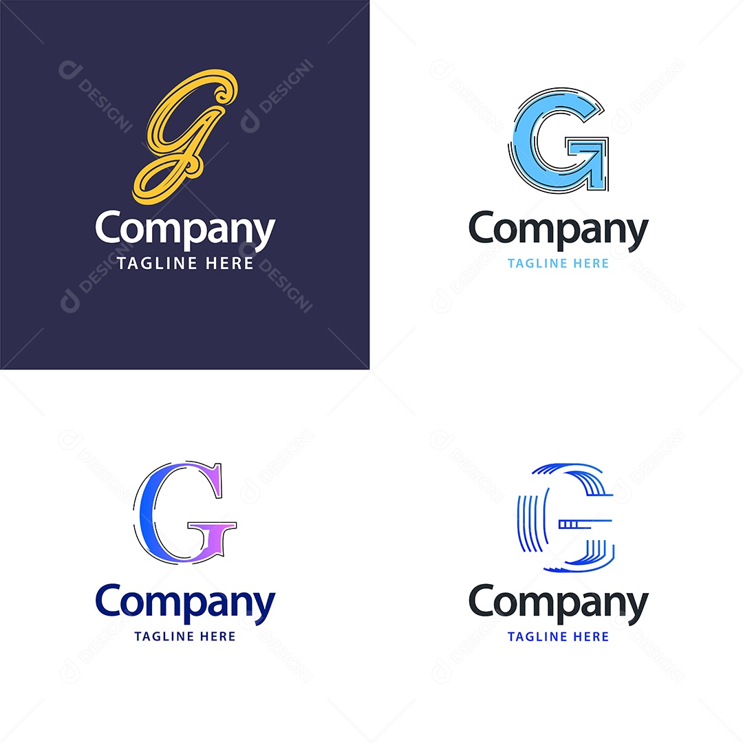 Logo G Personalizada Logotipos Modernos AI Editável
