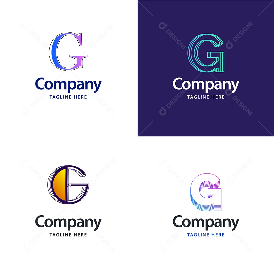 Logo G Personalizada Logotipos Modernos AI Editável