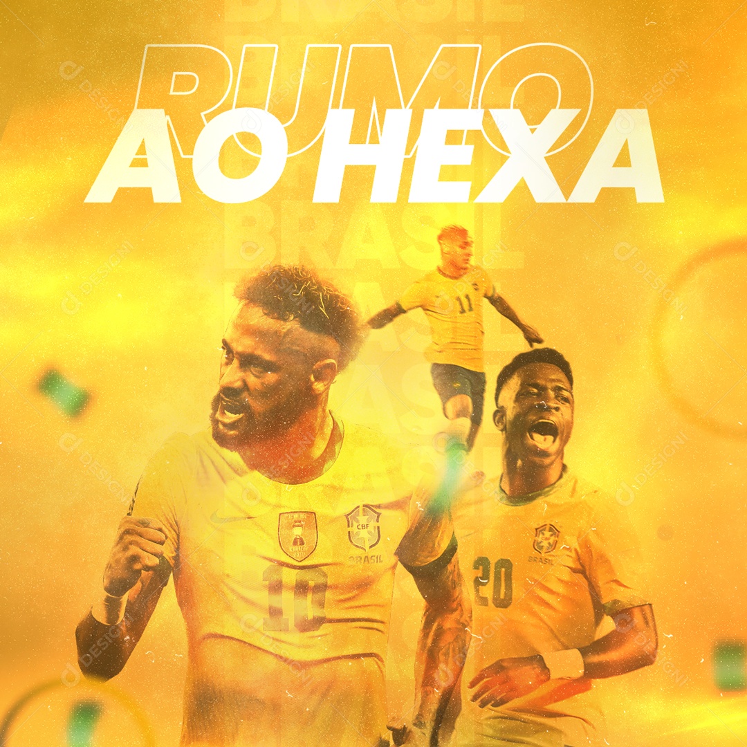 Copa do Mundo Rumo ao Hexa Social Media PSD Editável