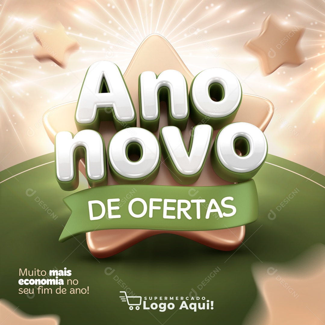 Ano Novo de Ofertas Muito Mais Economia Para Seu Fim de Ano Social Media PSD Editável