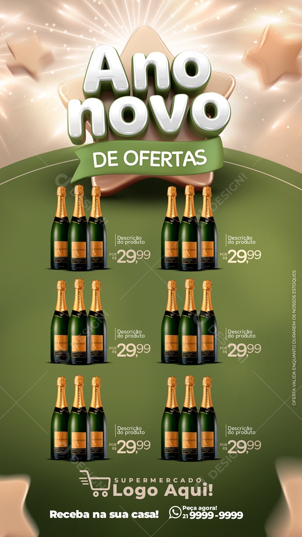 Story Ano Novo de Ofertas Venha Conferir Social Media PSD Editável