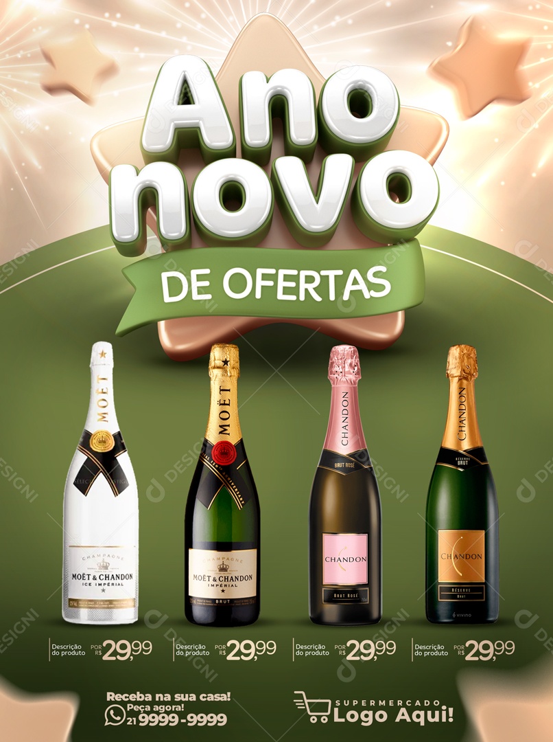 Ano Novo de Ofertas Venha Conferir Social Media PSD Editável