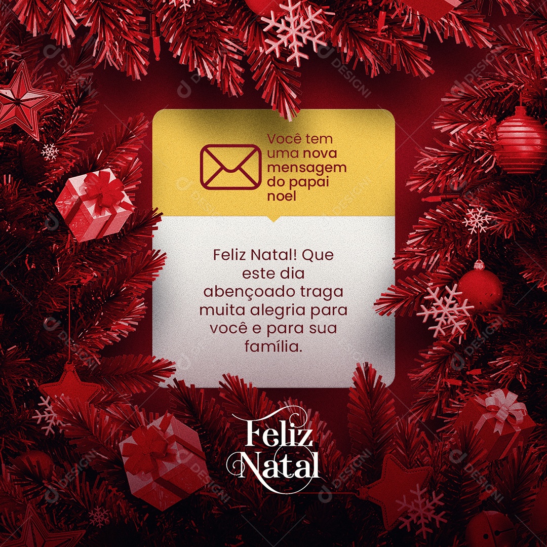 Que este Dia Abençoado Traga muita Alegria Frase de Natal Social Media PSD Editável