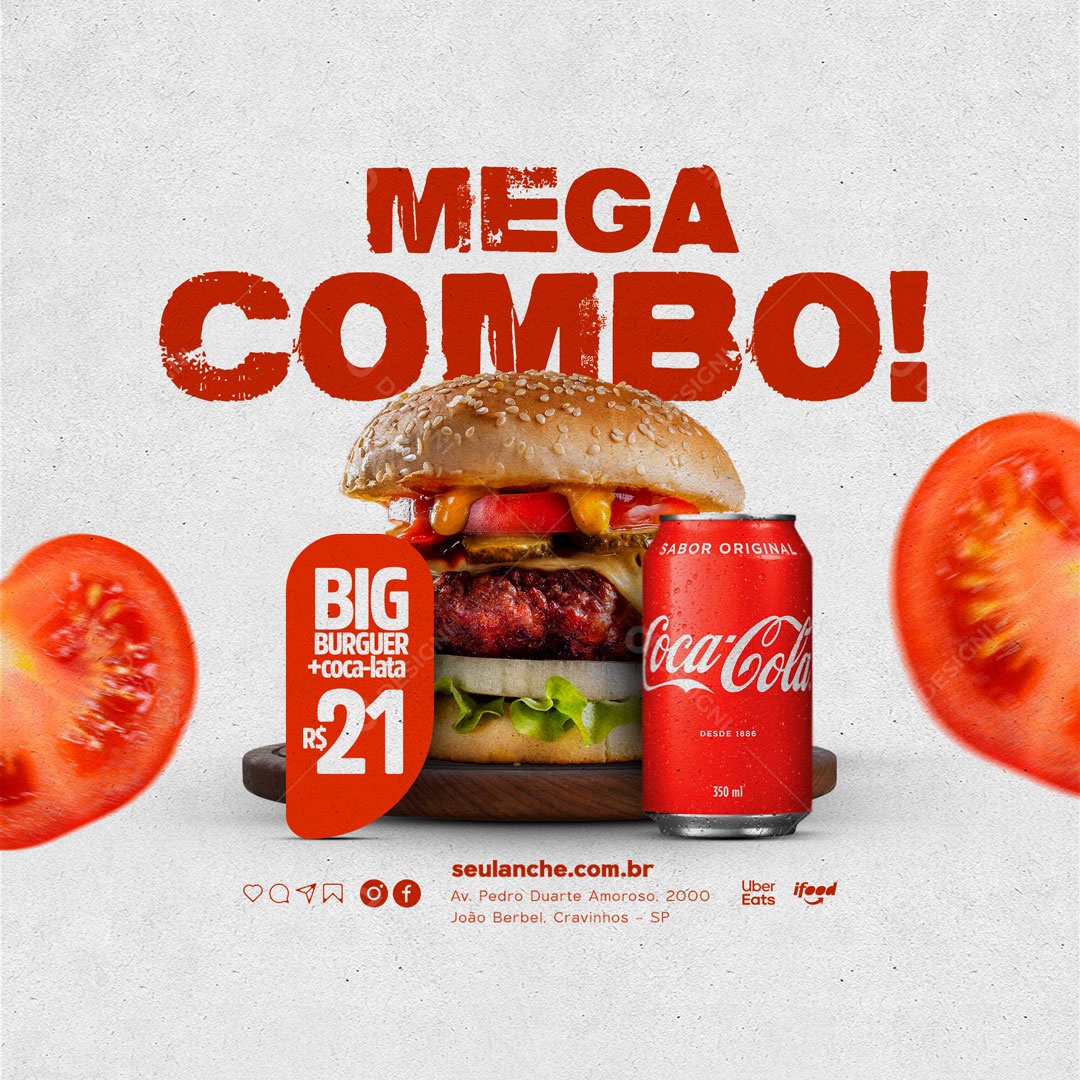 Mega Combo Hamburgueria Social Media PSD Editável