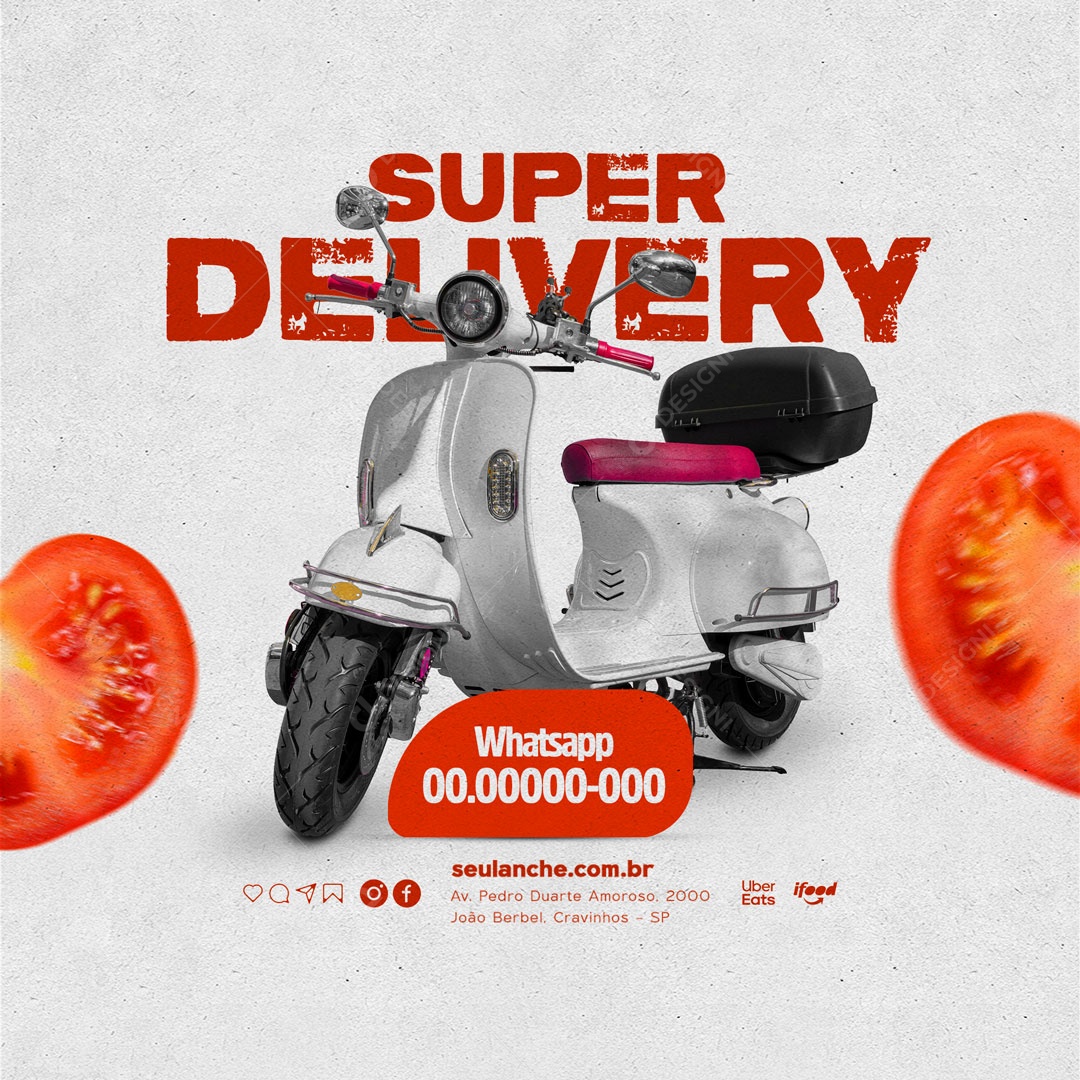 Super Delivery Hamburgueria Social Media PSD Editável
